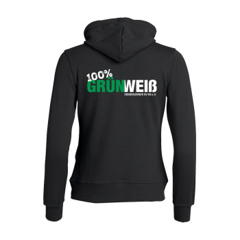 Siebenlehner SV Damen Kapuzenjacke schwarz "Grün Weiß"